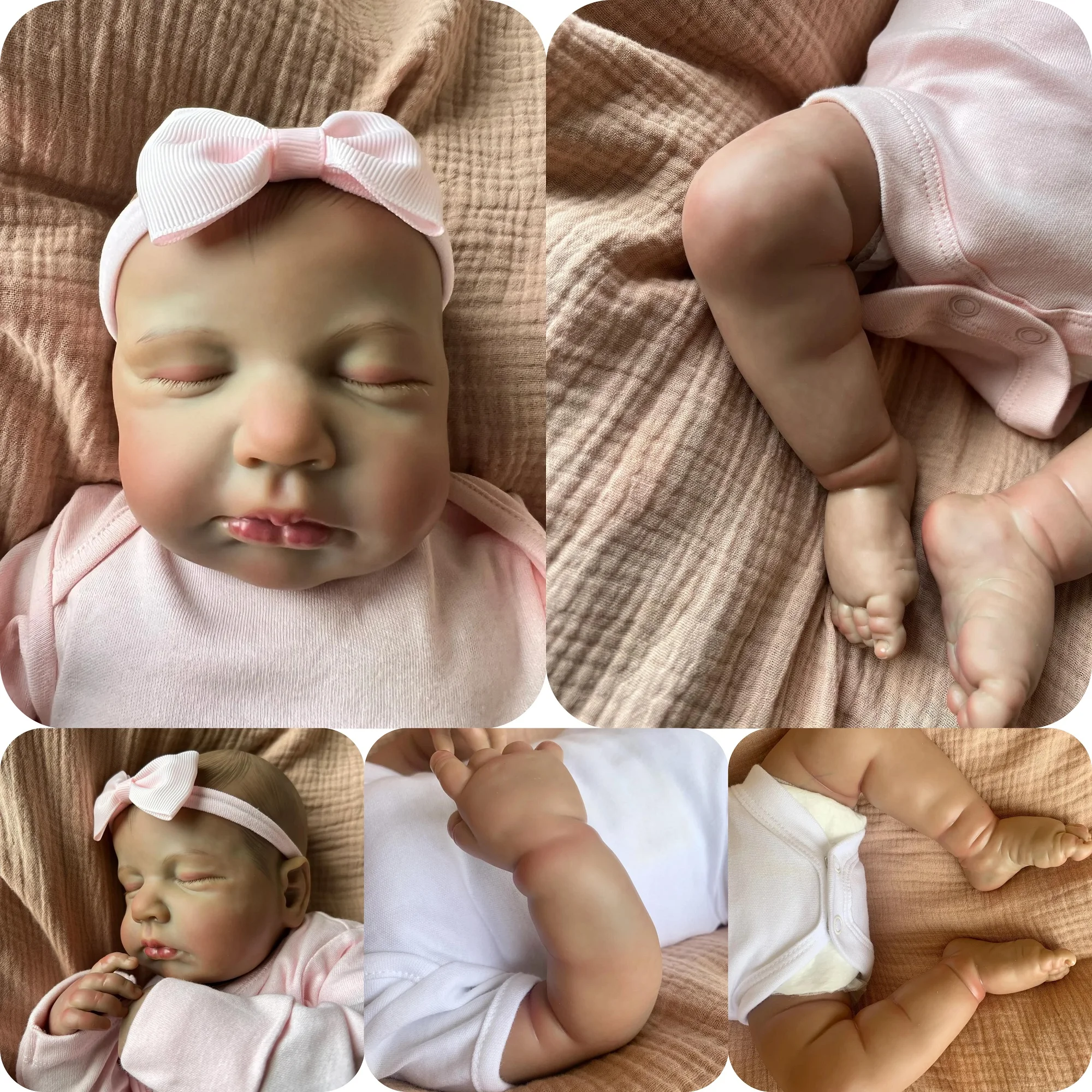 19Inch LouLou Bebe Reborn Handmade Lifelike Realistic Reborn Dolls With Soft Real Touch Feeling for Children's Gift