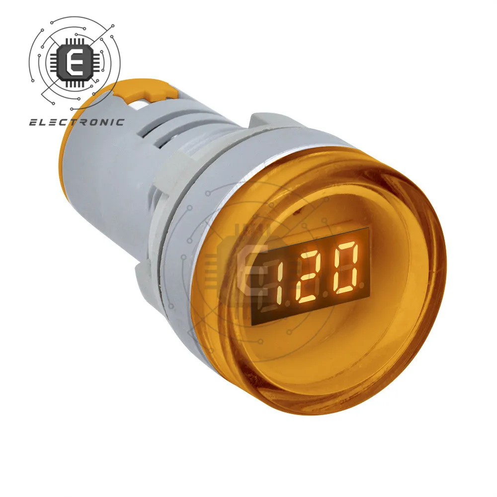 DIY Mini Digital Voltmeter 22mm Round AC 60-500V Volt Voltage Tester Meter Monitor Power LED Indicator Pilot Lamp Light Display