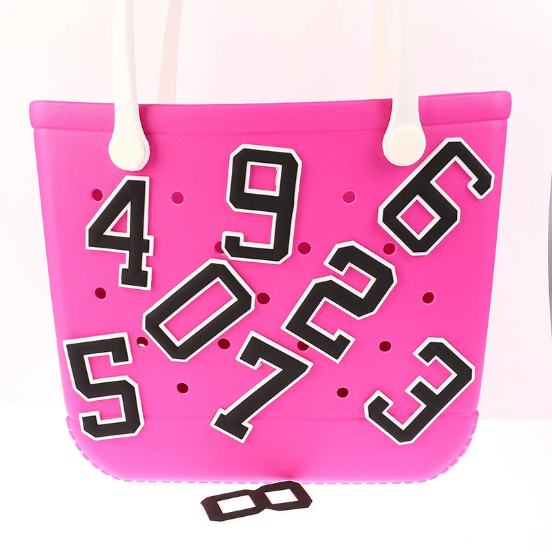 Beach Bag Accessories Charms 3" Beach Charm Accessories For Rubber Beach Totes 0-9 Number