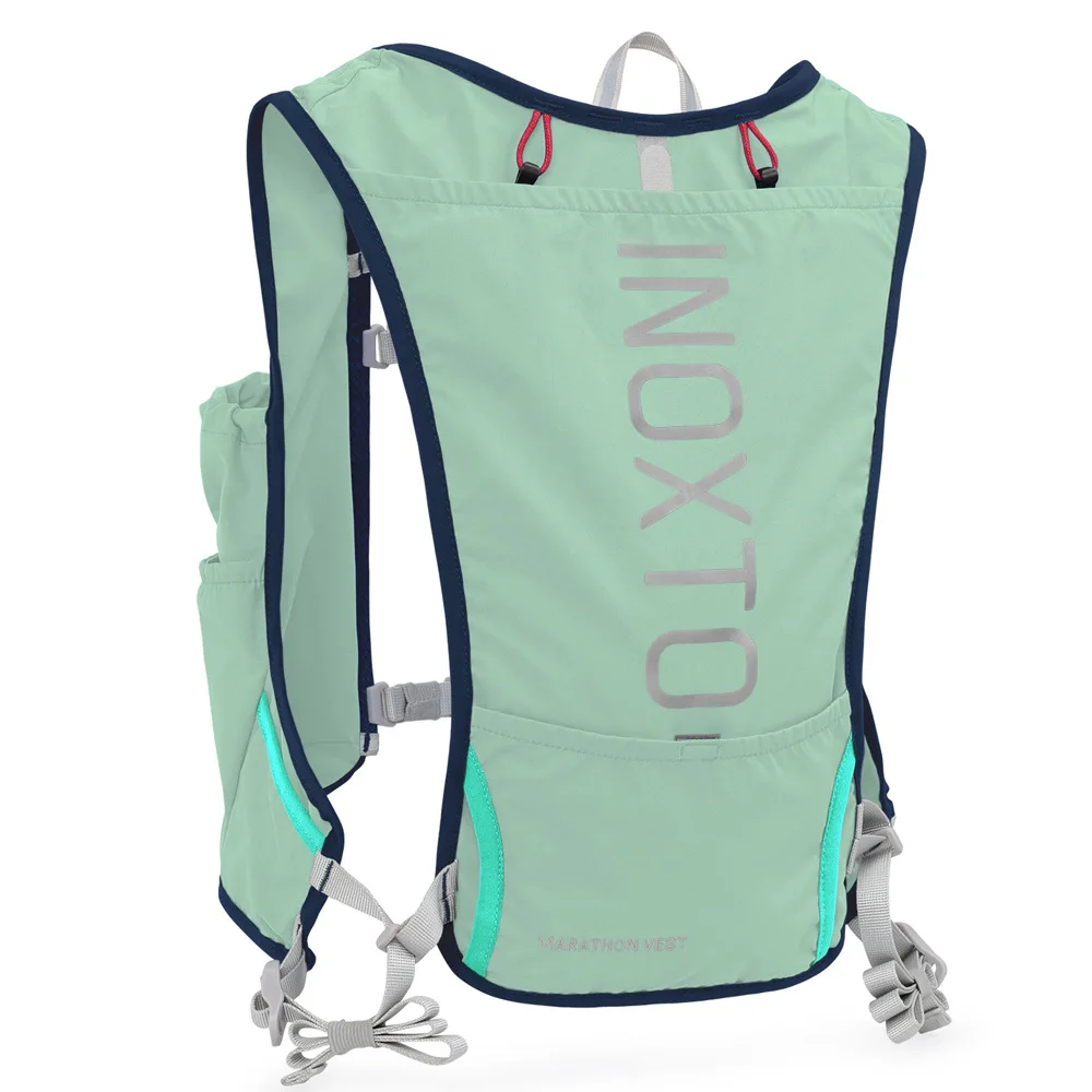 Inoxto Quick Drying Running Backpack Men 5L Ultra-light Hydrating vest Mountain Bike Cycling Bag Breathable 2L Water Bag Bottle