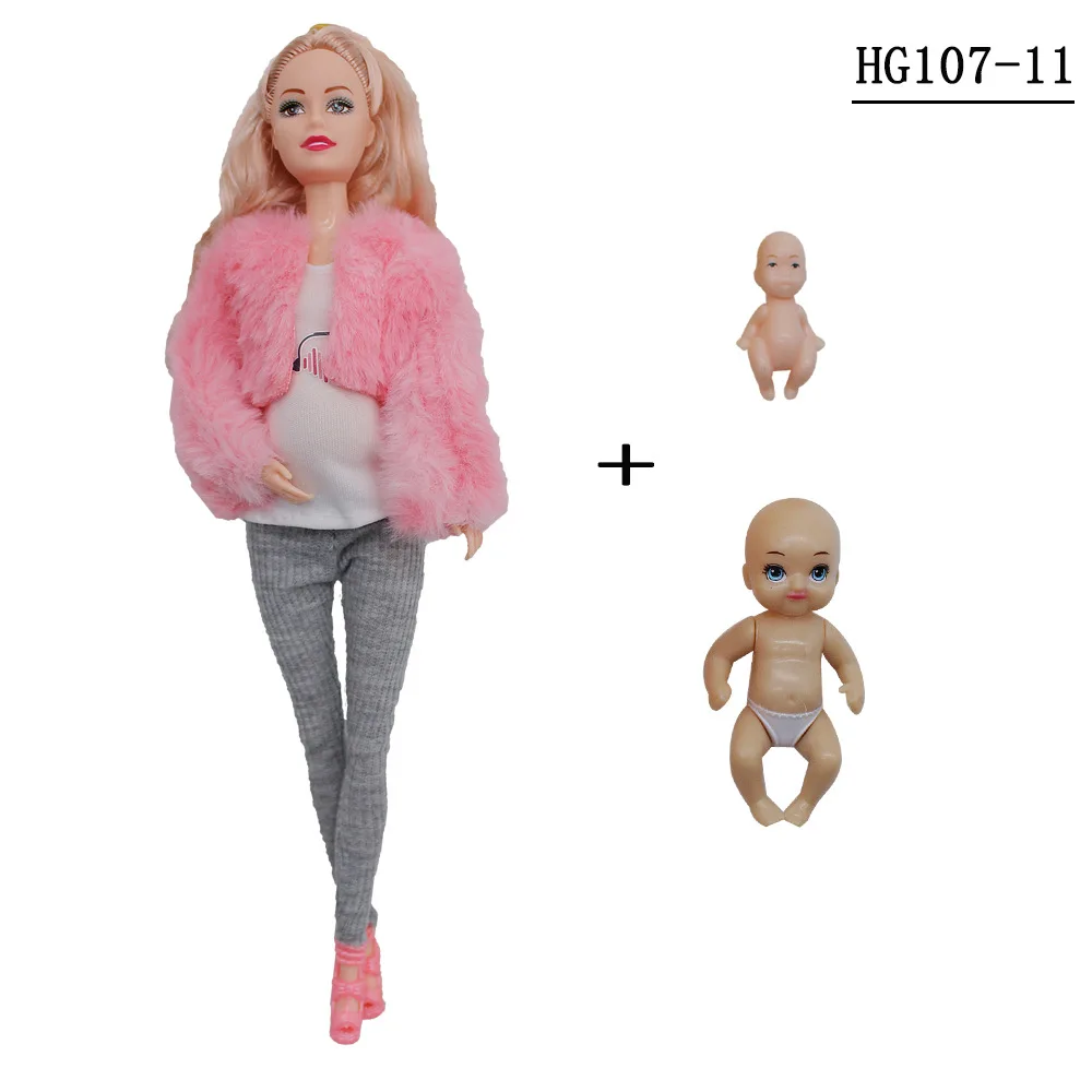 30cm Pregnant Doll With Baby In Belly 11 Movable Ball jointed Mom Dolls Pajamas Shoes Toys For Girls Gift DIY Educational Toys