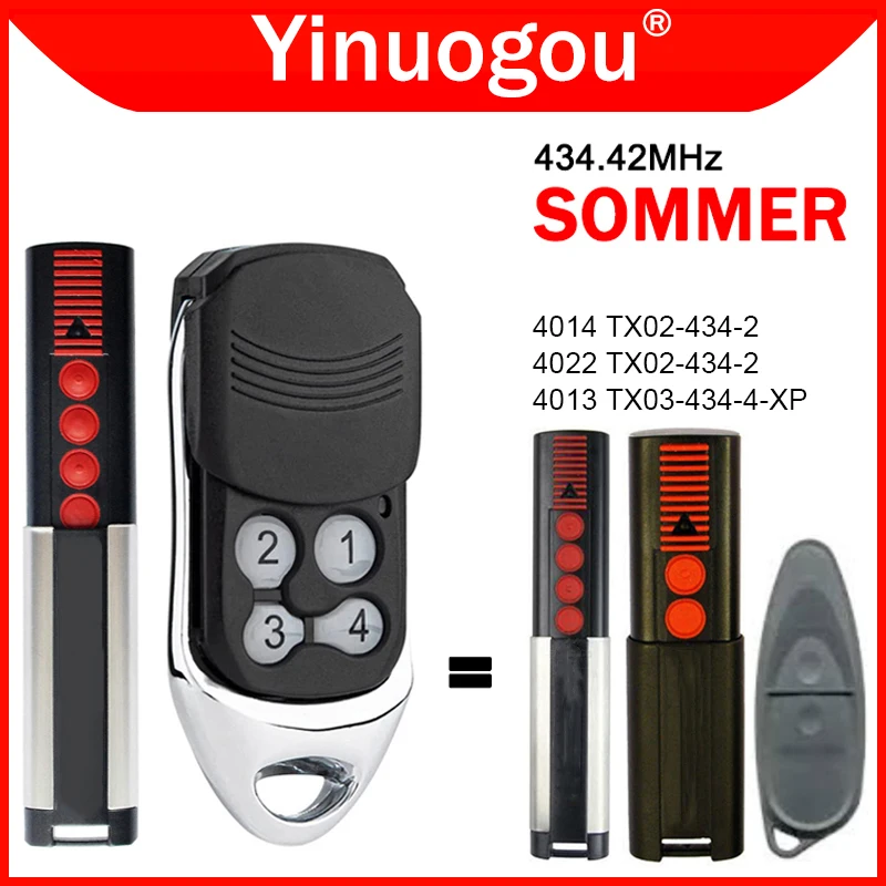 SOMMER TX03 434 4 XP 434.42MHz Garage Door Remote Control SOMMER TX03-434-4-XP Gate Remote Control Garage Door Opener Command