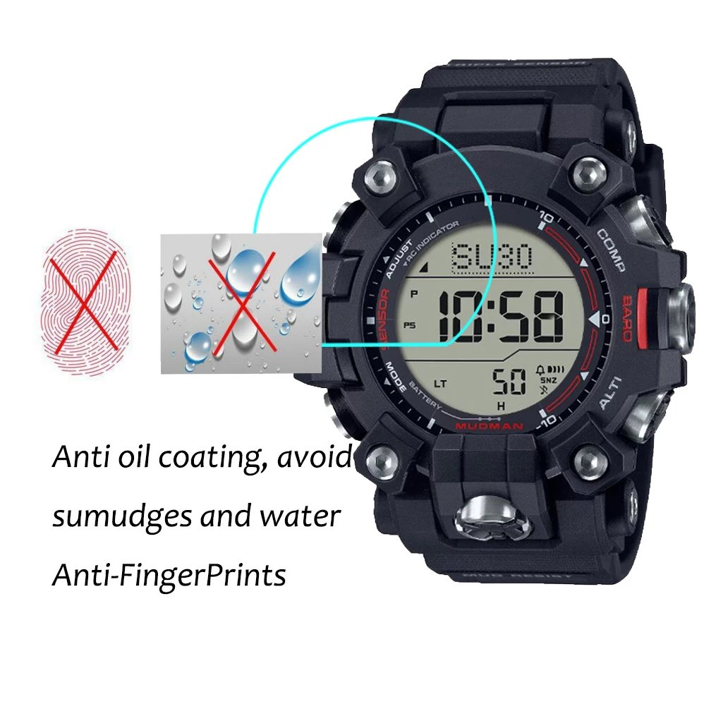 3pcs PET Explosion-proof Watch Film For Casio GW-9500 GW9500 DW-6600PC DW6600 G-B001RG 0.15mm D Clear Screen Protector Not Glass