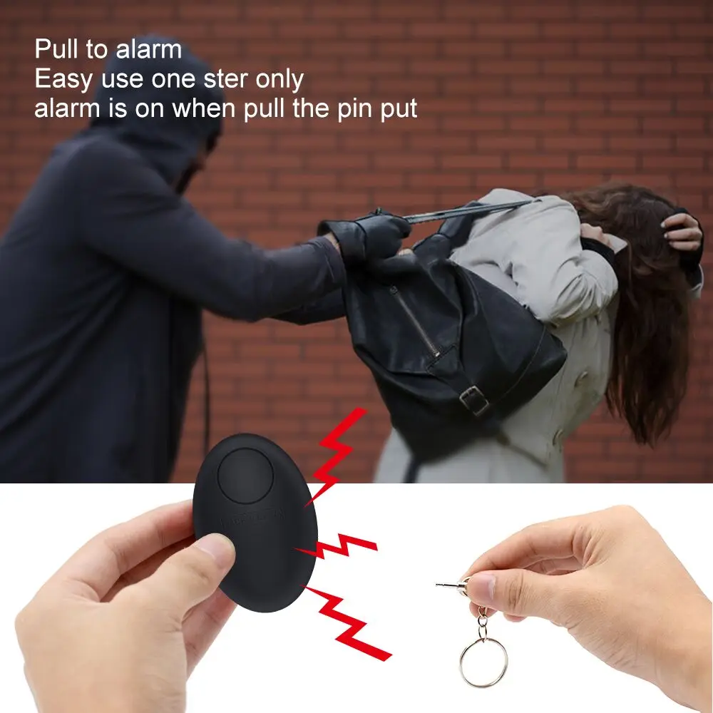 120dB Safe Sound Alarm Self-defense Keychain Emergency Attack Anti-rape Keyring Protect Alert Personal Safety Alarm Keychain