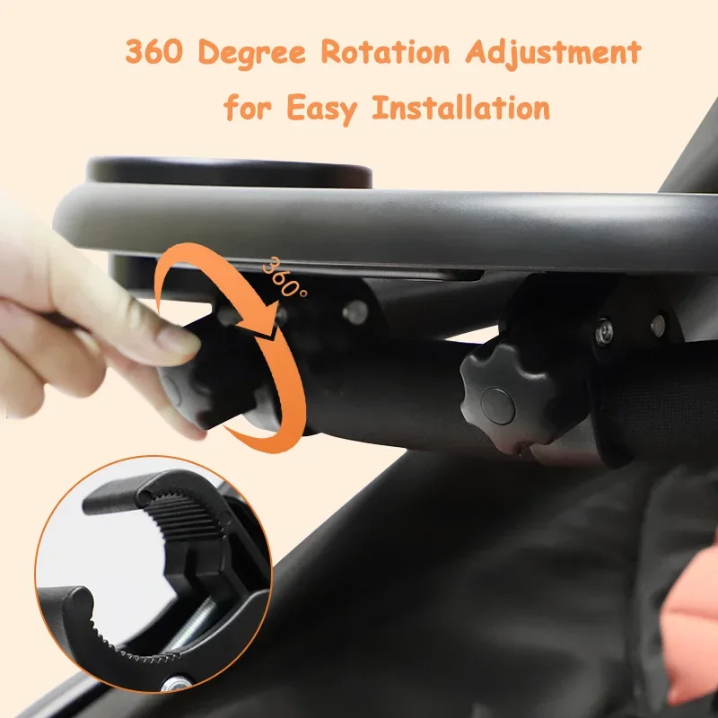 3 In 1 Baby Stroller Dinner Table Tray Multifunctional Stroller Plate Carriage Handrest Dish Supplies Toddler Milk Bottle Holder