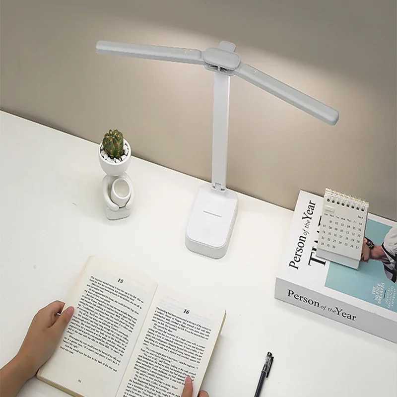 LED Desk Lamp USB Rechargeable Table Lamp 3 Levels Dimmable Touch Desk Lighting Eye Protection Foldable For Bedroom Desk LightLX241102