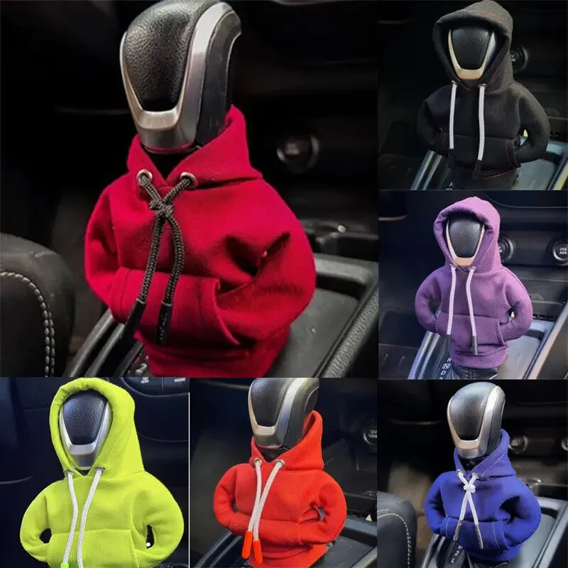 Universal Shift Change Lever Sweatshirt Gearshift Cover Hoodie Gear Knob Sweater Car Decorations