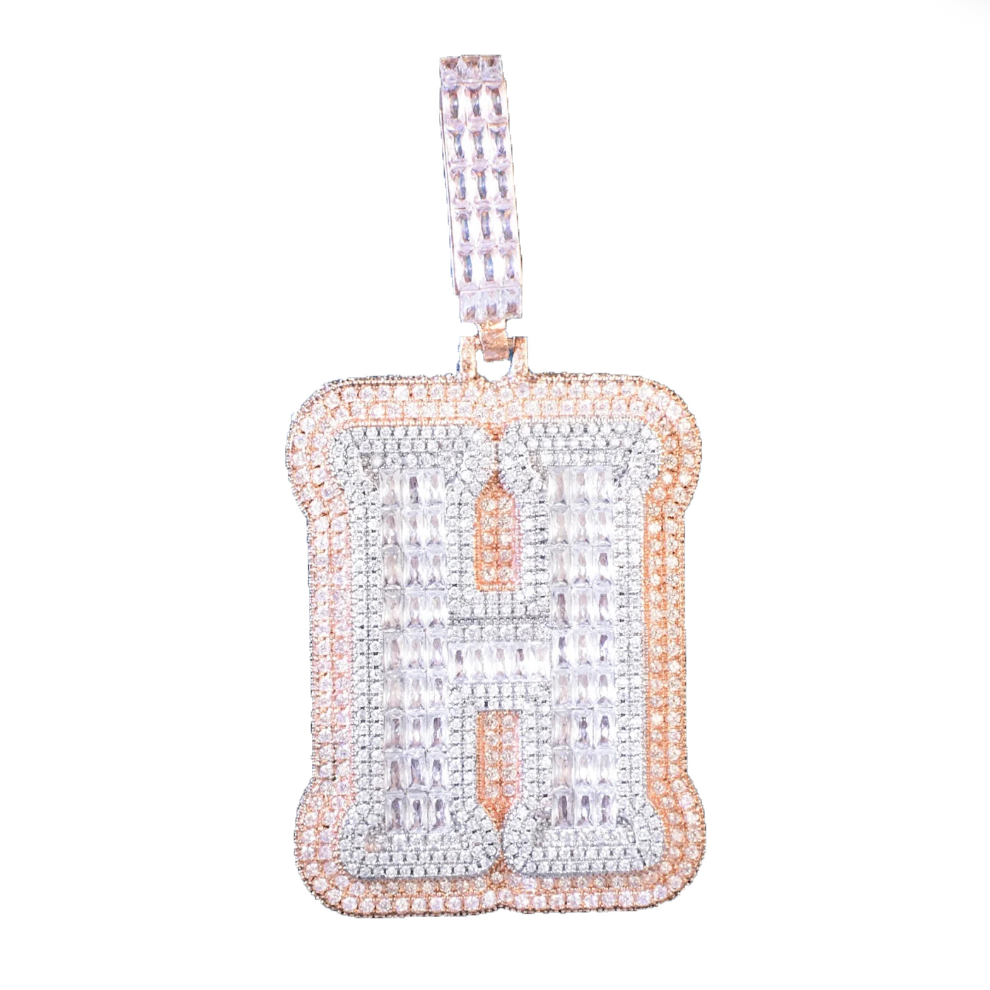 Hello hip-hop A~Z Single Big Letter Pendant Iced Out Zircon Hip Hop Necklace Chain For Men Rock Rapper Jewelry