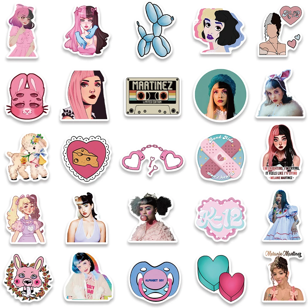 10/50PCS Melanie Martinez Hot POP Singer Stickers for Album Laptop Luggage Guitar Bicycle Skateboard Fridge Graffiti Toy Sticker