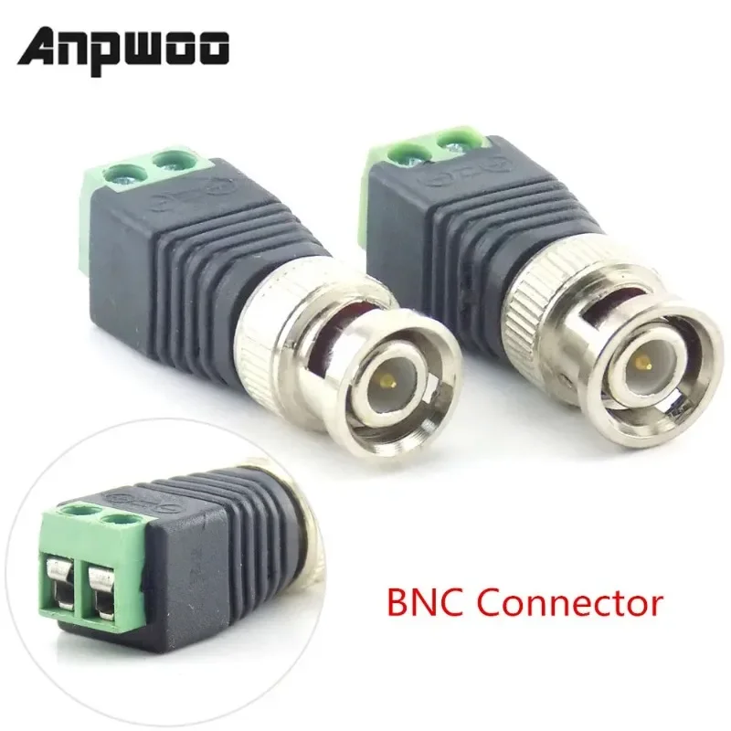 10pcs 12V DC Male DC Female Plug BNC Connector Plug CCTV DC Power Cable 2.1 x 5.5mm Male BNC Adapter for Led Strip Light