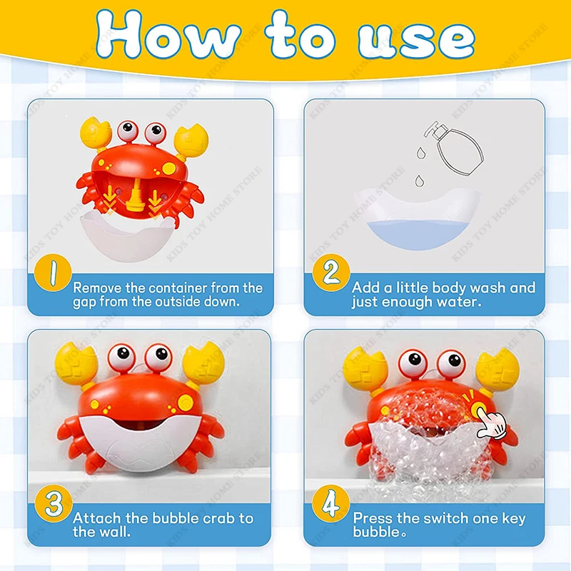 Crab Shaped Baby Bubble Bath Toys with Music Maker for tub Parent Child Machine During Time