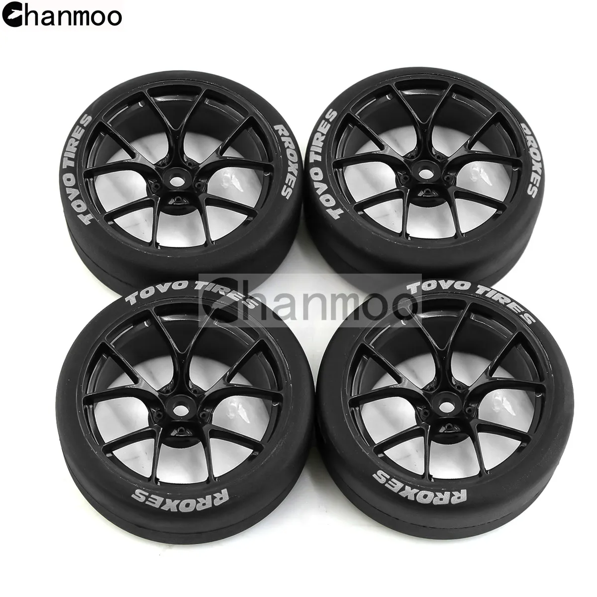 Chanmoo 1/10 RC Rally Drift Tires 65mm On Road Racing Car Wheels Tyres for Tamiya TT01 TT02 XV01 XV02 PTG-2 HSP HPI Kyosho