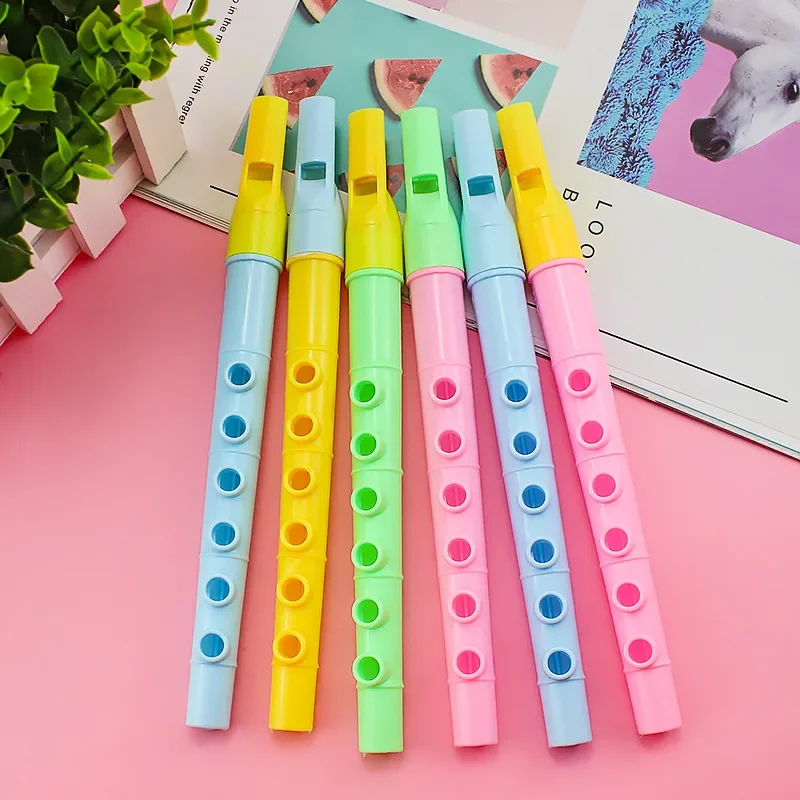 1PC Colorful Plastic Flute Musical Instrument 6-hole Mini Clarinet Baby Music Educational Toys for Children Christmas Funny Gift