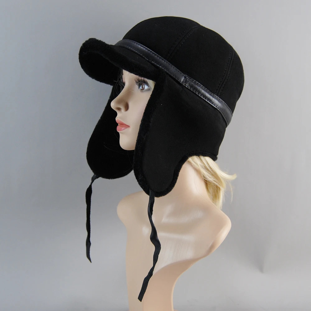 selling high-quality genuine fur hats cashmere mens winter bomber hats autumn warm Usanka Russian hats snow hats 241031
