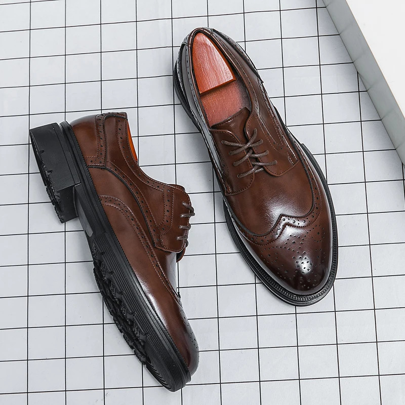Mens Business Formal Shoes Mens Oxford Casual Shoes Mens Black Classic Comfortable Fashion Derby Shoes Leather Shoes 241031