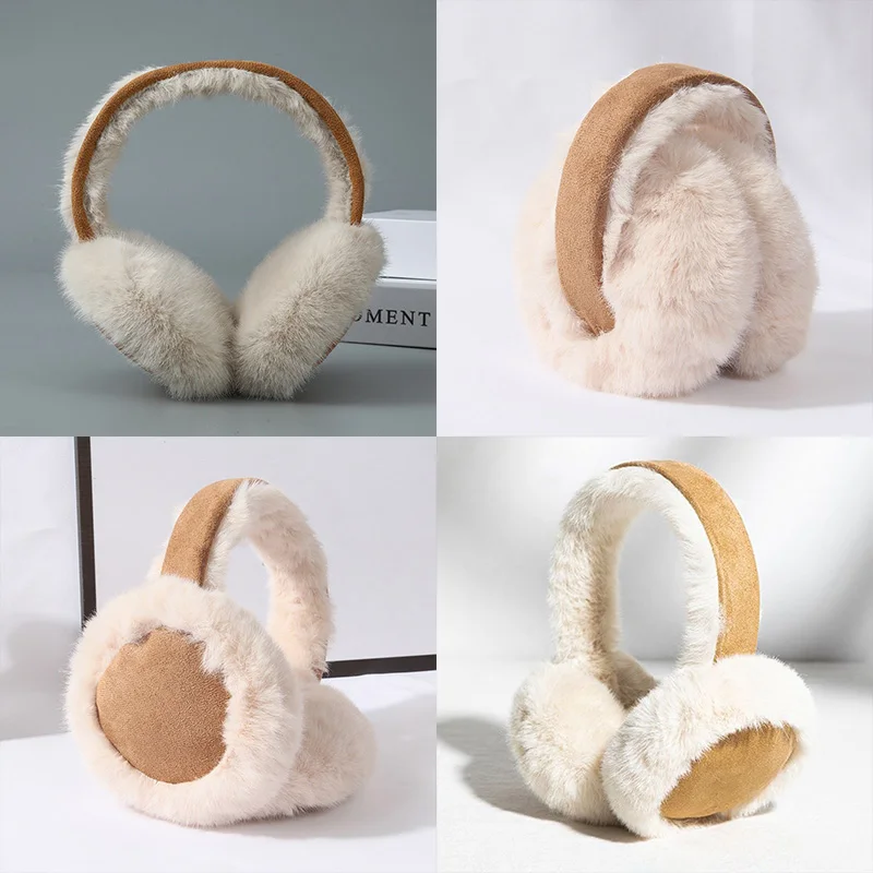 Windproof Earmuffs Women'S Ear Warm Protector Thicken Plush Winter Warm Fleece Earmuff Outdoor Ski Ear Warmer Soft Ear Muffs