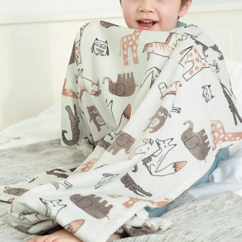 Soft Plush Baby Blanket with Dotted Backing, Infant Receiving Blankets Throw Kindergarten Small Quilt for Boys and Girls
