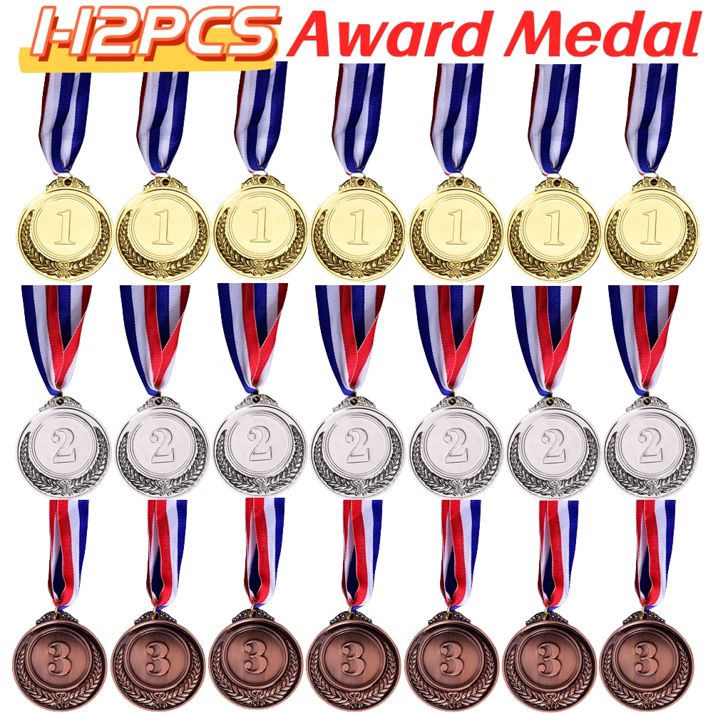 1-12pc Gold Silver Bronze Award Children Medal Winner Reward Encourage Badge Competitions Prizes forOutdoor Kids Game Toy School