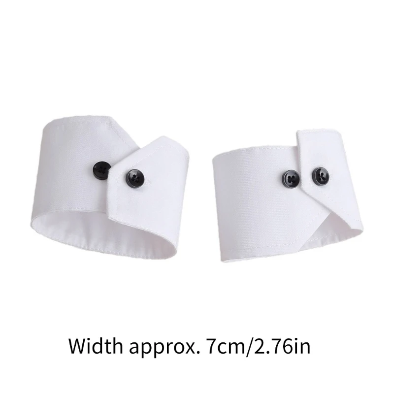 Women Wrist Cuffs Detachable Simple Cuffs Winter Autumn Shirts Sweater Sweatshirt Elegant Black Buttons