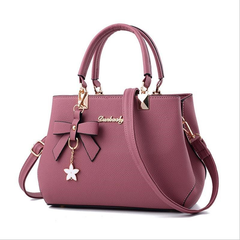 2023 New Shoulder Bags Women Vintage Bowknot Star Pendant Handbag Casual Women Messenger Leather Large Capacity Bags