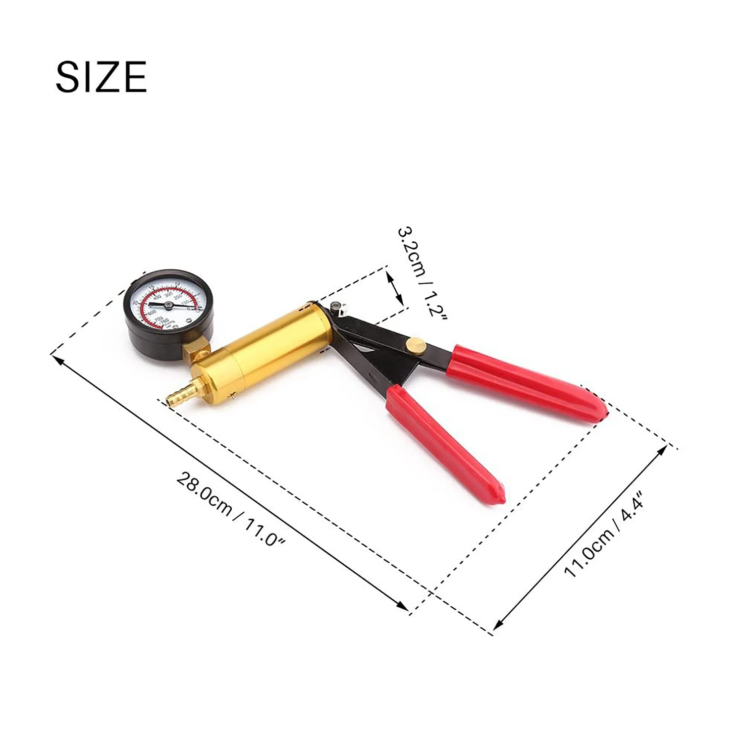 Hand held Vacuum Pump Tester Set 2 in 1 Brake Bleeder Kit with Adapters For One-Man Brake and Clutch Bleeding System