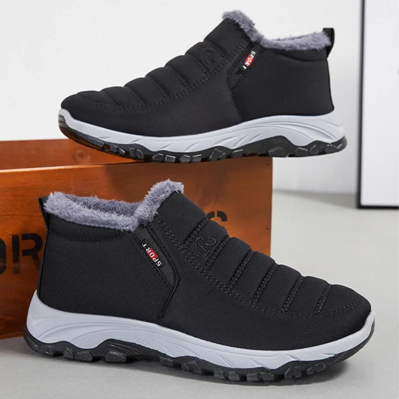 Snow Boots Men'S Slip On Winter Warm Shoes For Men Women Waterproof Ankle Boots Winter Male Snow Botines Hiking Boots Femininas
