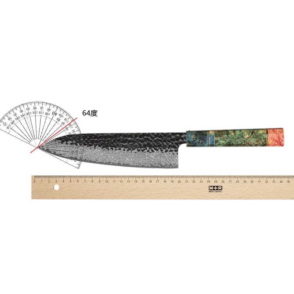 Japanese kitchen knife hand forged Damascus steel custom 8-inch chef knife X241102