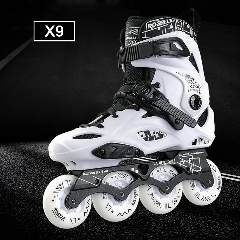 Original ROSELLE Slalom Inline Skates Professional Adult Roller Skating Shoes Sliding Free Skating Patins 35-46 Sneaker