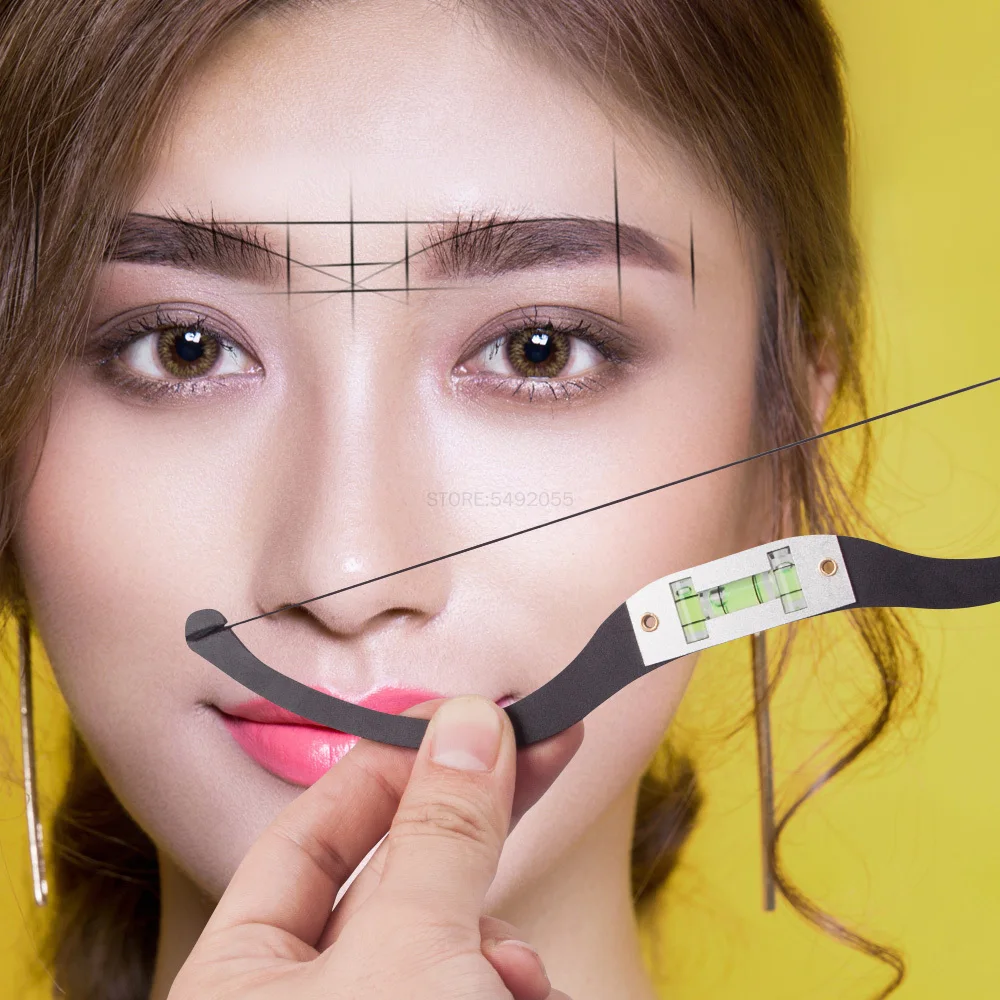 Metal Eyebrow Positioning Semi-Permanent Line Ruler Horizontal Marking new Arcuate Ruler 2025 Microblading Level Eyebrow Tattoo Brow Rule