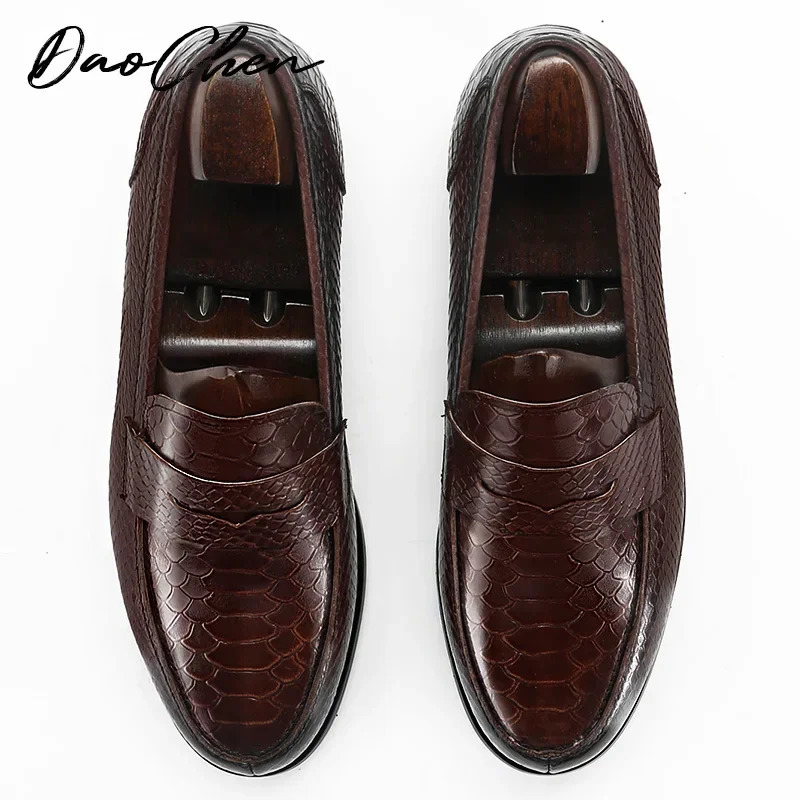 ELEGANT Mens Shoes Black Brown Chiffon Printed Mens Clothing Office Business Leather Shoes Mens Clothing 241031