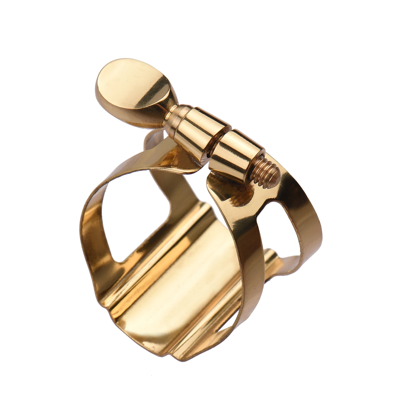 Single Screw Adjustment Saxophone Ligature Durable Metal Clip Fastener for Soprano / Alto / Tenor Saxophone