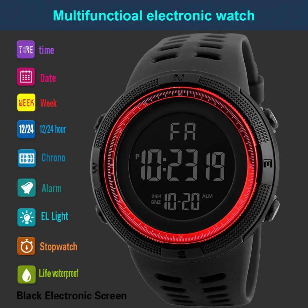Skmei LED Digital Watch Electronics Waterproof Digital Wristwatches Men Sport Watches Electric Watch Clothes Accessories