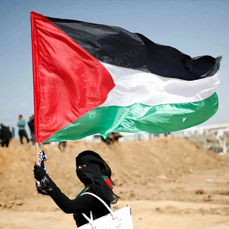 90X150Cm Palestine Flag High Quality Polyester Gaza Palestinian Freedom Banner Office Parade Festival Home Decoration