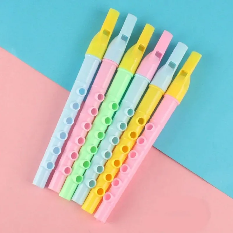 1PC Colorful Plastic Flute Musical Instrument 6-hole Mini Clarinet Baby Music Educational Toys for Children Christmas Funny Gift
