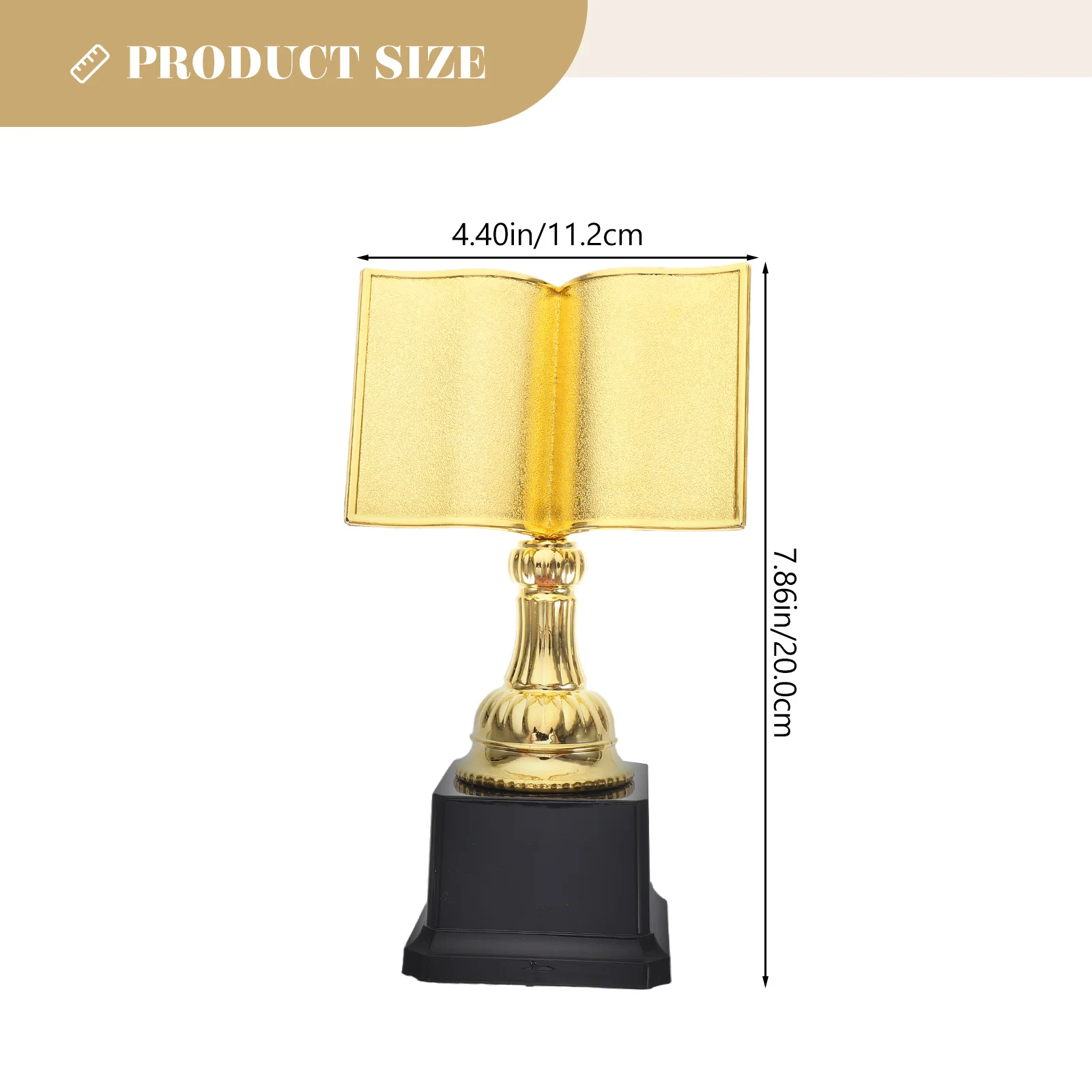 English title: Gold Award Trophy Cups Book Shaped Plastic Trophy Reading Star Trophy First Place Winner Trophies Champion