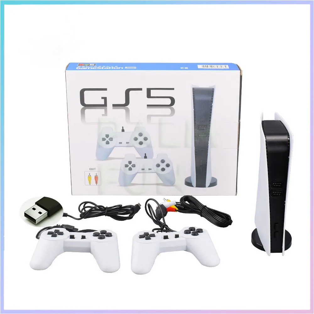 GS5 TV Game Console USB Port 8 Bit Game Box Retro AV Output USB Controller Home Classic Two Player Arcade Game Console Gifts