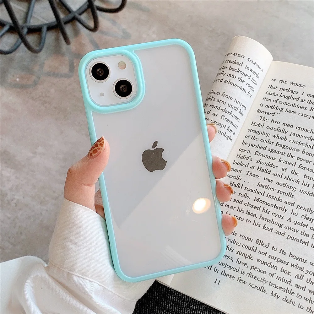 Candy Colored Acrylic Transparent Phone Case For Iphone15 14 13 12 11 Pro Max X XR XSMAX 7 8 Plus SE TPU Case Cover New Products