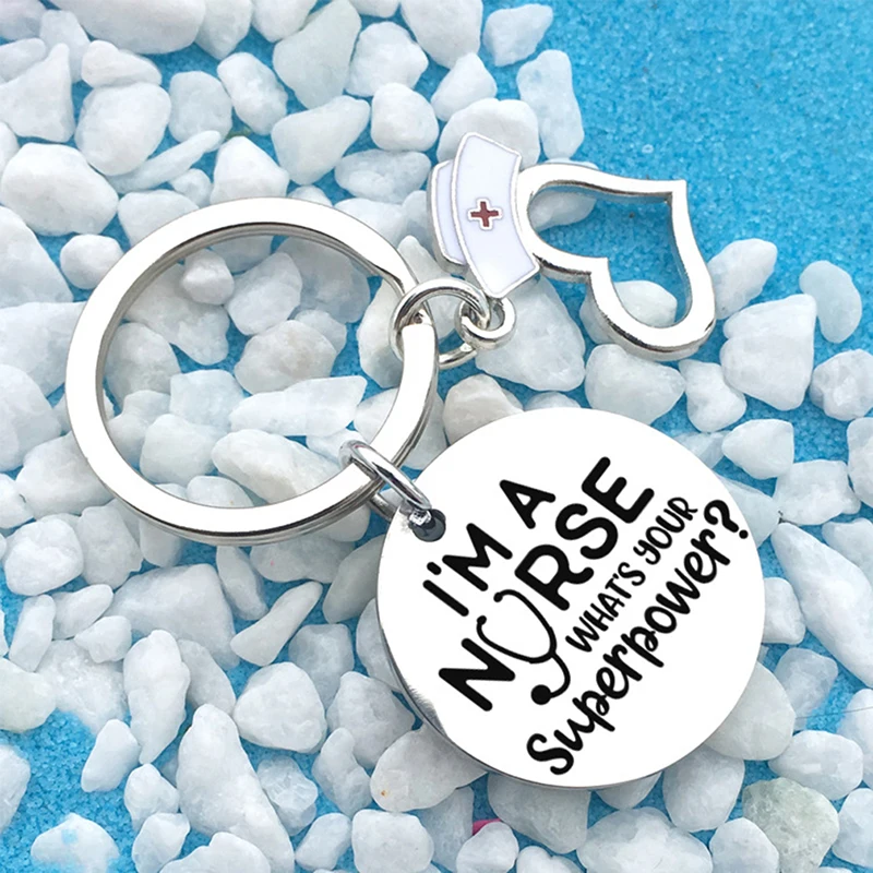 I'm a Nurse Pendant Keychain Hospital Nurse Day Keyring Gift Women Bag Charm Key Ring Holder Jewelry