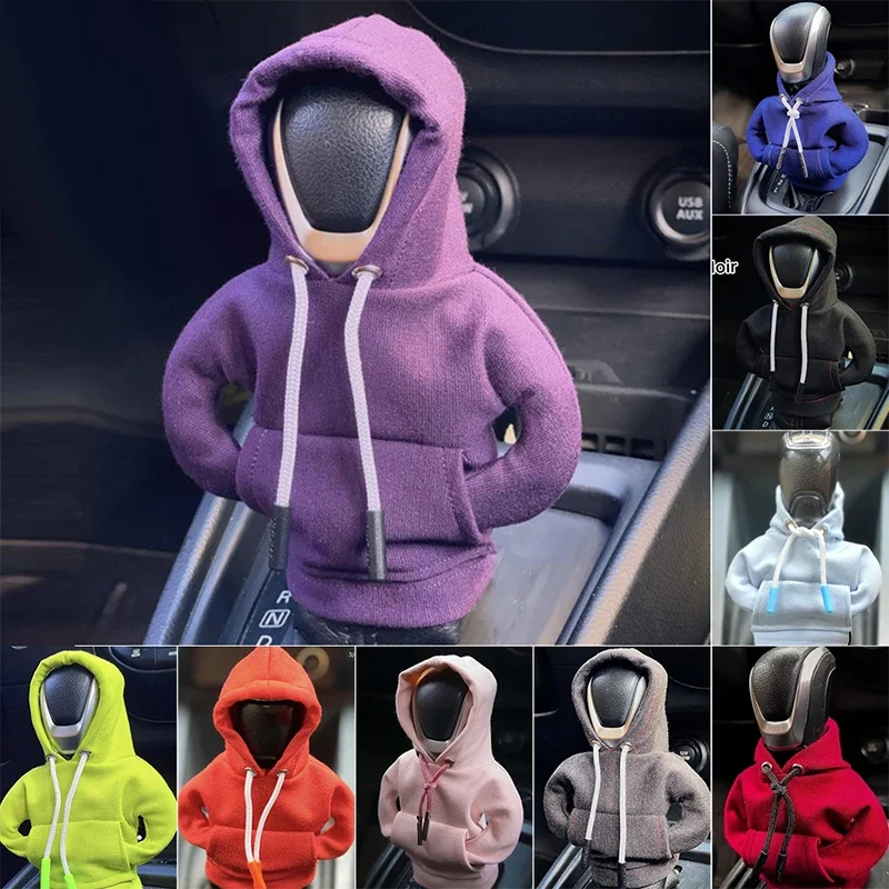 Universal Shift Change Lever Sweatshirt Gearshift Cover Hoodie Gear Knob Sweater Car Decorations