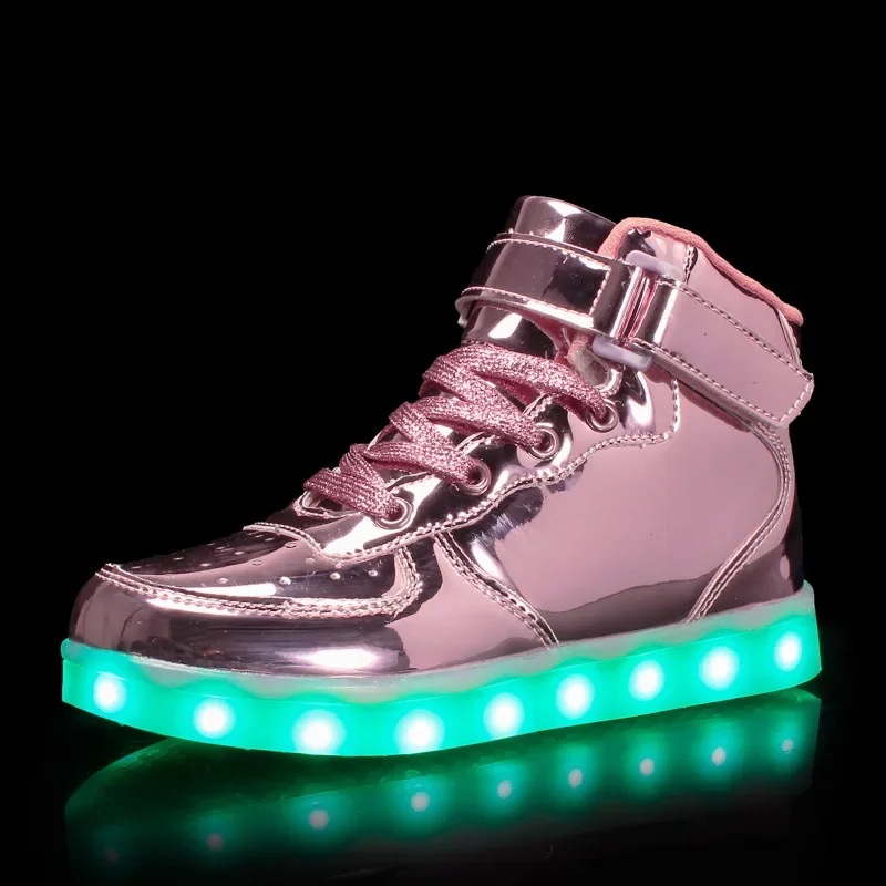 2024 New Children Glowing Sneakers Kid Luminous Sneakers for Boys Girls Led Women Colorful Sole Lighted Shoes Men Usb Charging