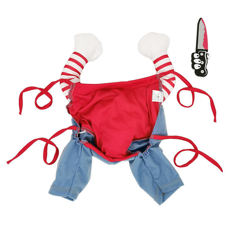 Dogs Clothes with knife wig cap pet costume Creative Four Size polyester Funny Autumn Winter Warm Soft Comfortable pets Clothing