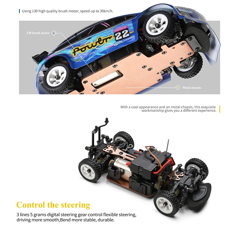 Wltoys 1/28 Mini RC Car 284010 4WD Off Road 30km/h Racing Speed Cars 2.4G Remote Control Vehicle with Light Toys for Children