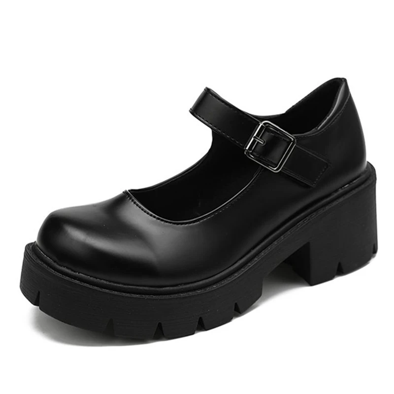 2023 Spring Platform Leather Shoes Women Flats Casual Oxford Loafers Thick Bottom Ladies 2025 new Wedge Lolita Shoes Mary Jane Ladies
