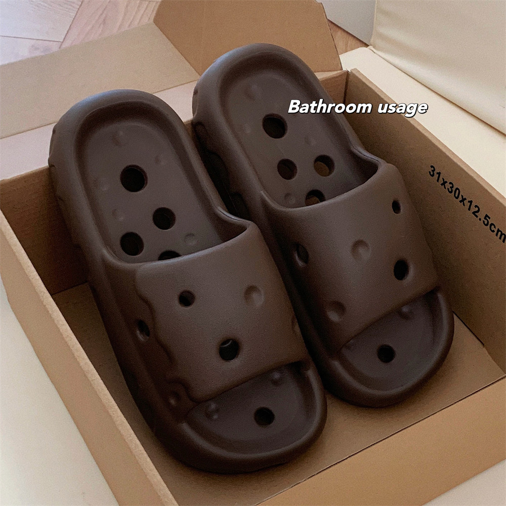 2024 New slippers women's summer shoes Personality creative hollow-out solid color slippers indoor street sandals girls beach shower slide