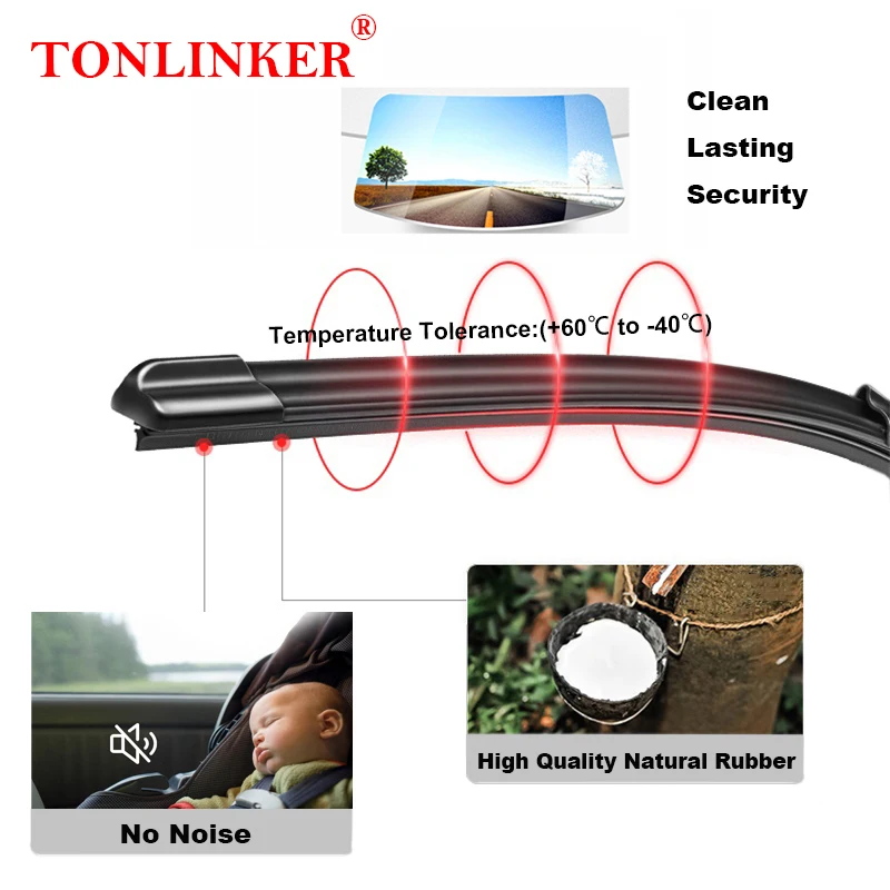TONLINKER Car Wiper Blades For Volkswagen VW ID.4 ID4 2020 2021 2022 Car Accessories Front Windscreen Wiper Blade Brushes Goods