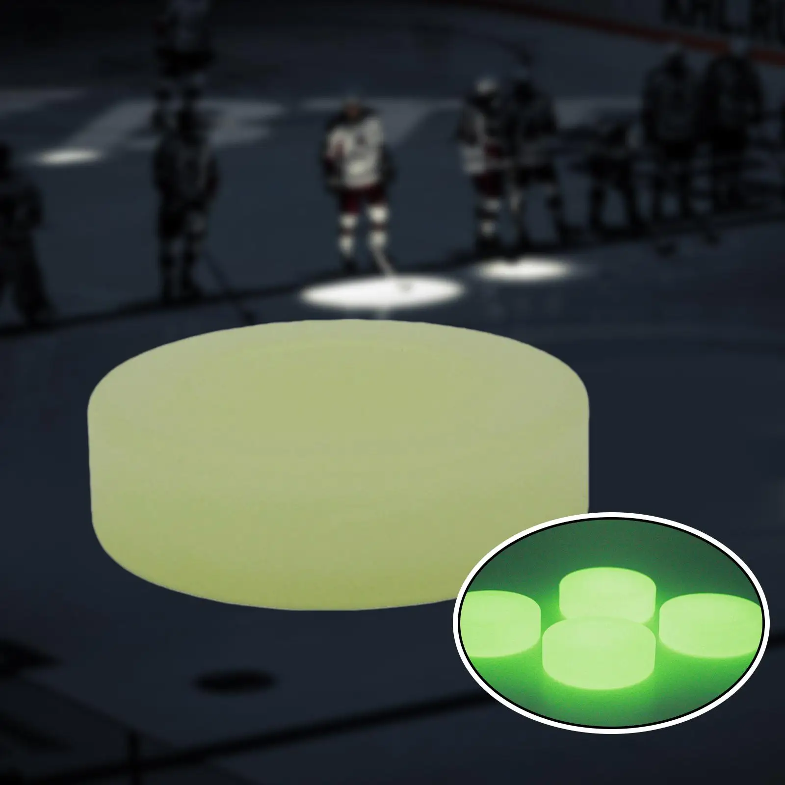 Hockey Puck Glow in The Dark Luminous for Kids Adults Diameter 2.83inch Suitable for Floor Indoor Outdoor Game Ice Hockey Ball