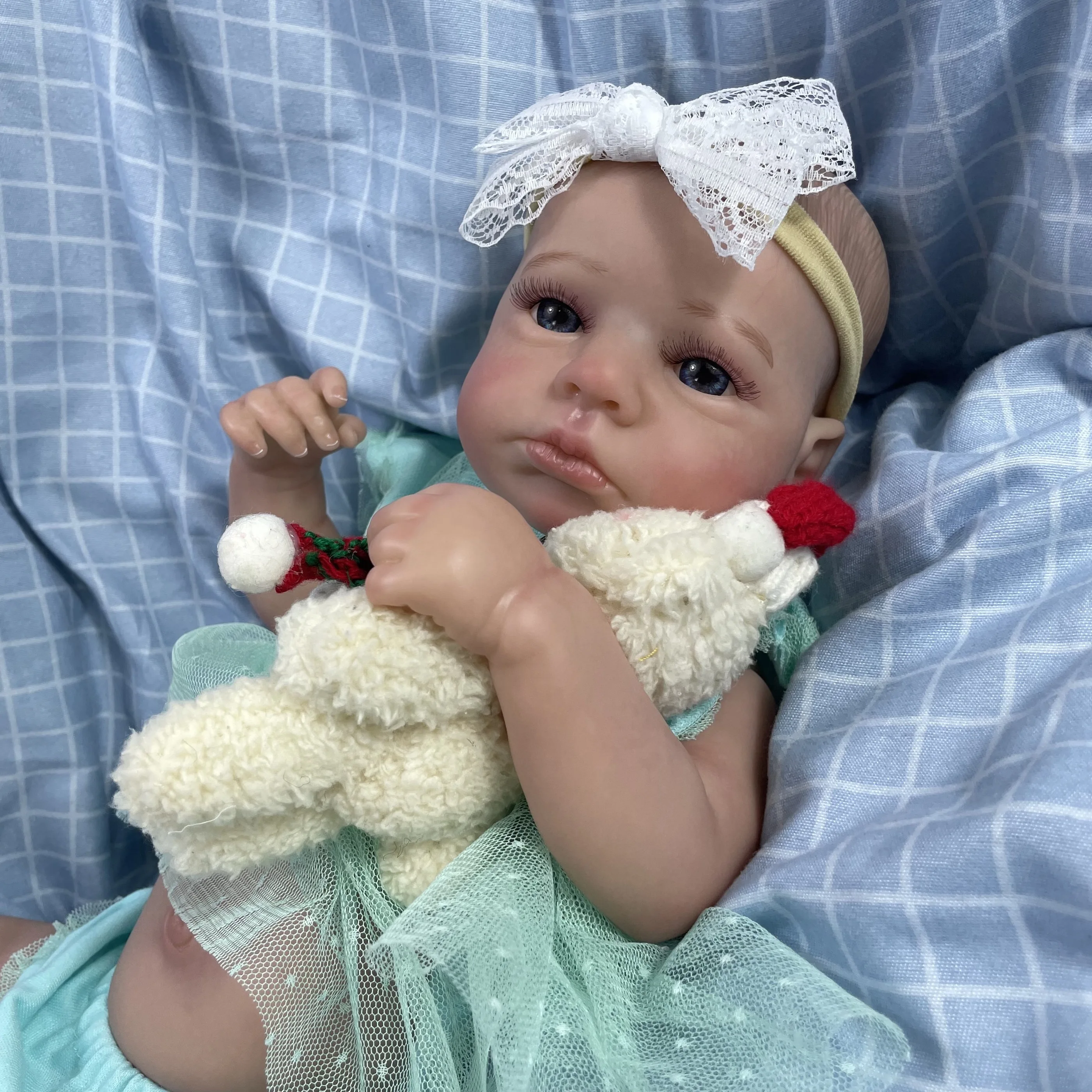 50CM Reborn LouLou Awake Full Vinyl Body Girl Washable Newborn Baby Doll Reborn 3D Skin Tone Visible Veins Doll For Kids Gift