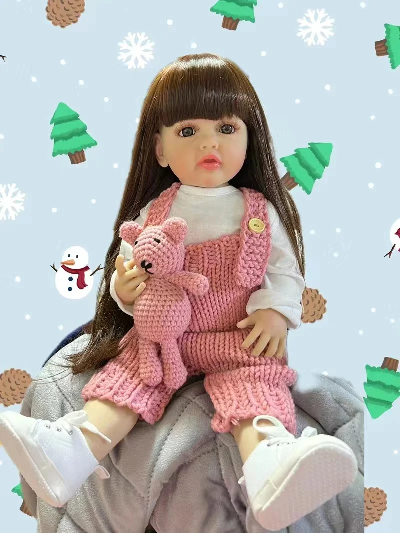 55CM Full Body Soft Silicone Vinyl Lifelike Reborn Toddler Girl Doll Soft Touch Christmas Gifts for Children
