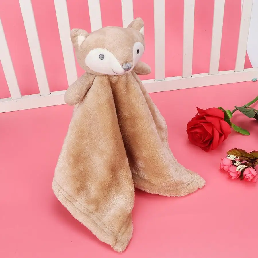 Baby Towel Infant Animal Soothe Appease Towel Soft Soothe Towel Cat Bear Fox Stuffed Comforting Toys Gift