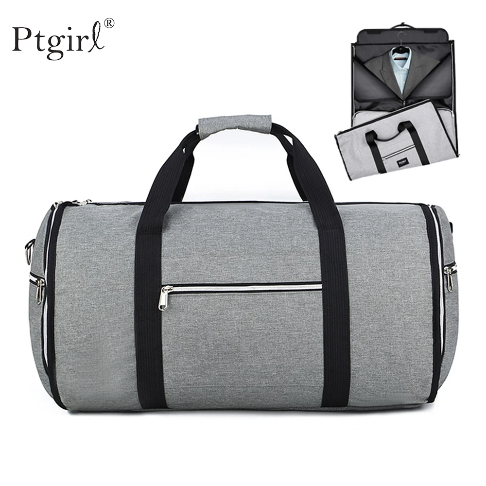 Bolsa de ropa Convertible 2 en 1 con correa para el hombro, bolsa de lona de lujo para ropa, bolso cruzado para hombre y mujer, traje colgante, bolsas